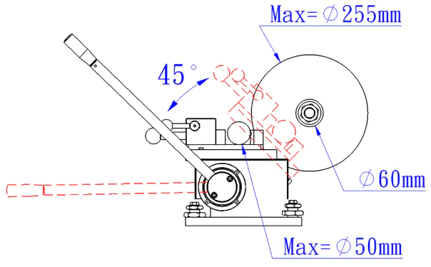 CL50R-E 金相切割機-擺臂切割 擺臂式切割示意圖